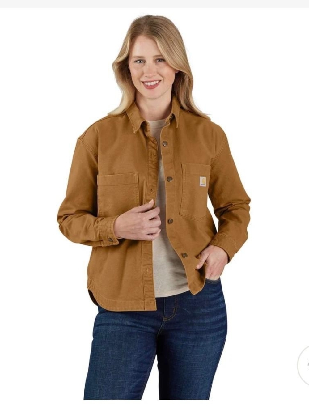 Carhartt Women's Montana Rugged Flex Loose Fit Heavyweight Duck Overshirt Sz S